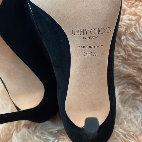 JIMMY CHOO | Mavy Velvet 85mm Bootie | Lace up Peep Toe Stilettos | Black | 36.5 - Picture 6 of 9